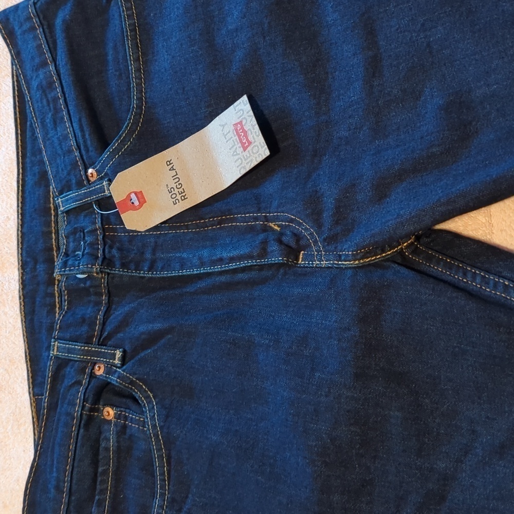 Levis Mens 505 Levi Strauss Regular Straight Fit blue Jeans. - Picture 5 of 12